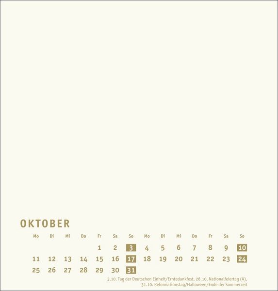 Produktbild: Premium-Bastelkalender gold mittel 2027