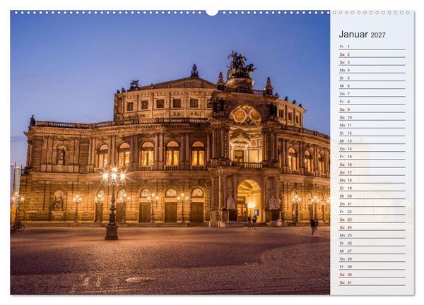 Produktbild: Dresden an der Elbe - Der Planer (hochwertiger Premium Wandkalender 2027 DIN A2 quer), Kunstdruck in Hochglanz