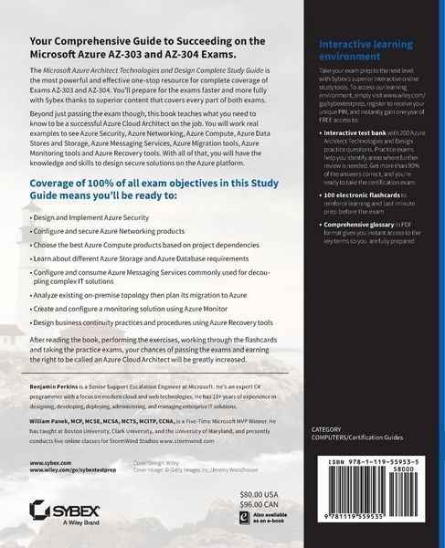 Produktbild: Microsoft Azure Architect Technologies and Design Complete Study Guide