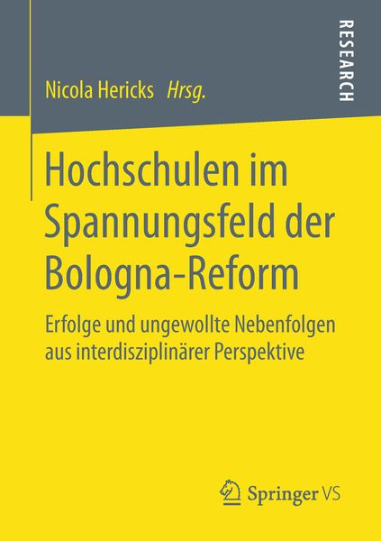 Hochschulen im Spannungsfeld der Bologna-Reform, Taschenbuch von , Springer Fachmedien Wiesbaden GmbH, 9783658212896