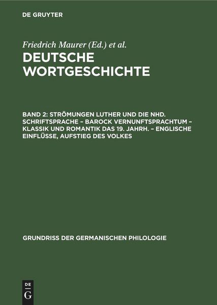 Produktbild: Str&ouml;mungen Luther und die Nhd. Schriftsprache - Barock Vernunftsprachtum - Klassik und Romantik das 19. Jahrh. - Englische Einfl&uuml;sse, Aufstieg des Vol
