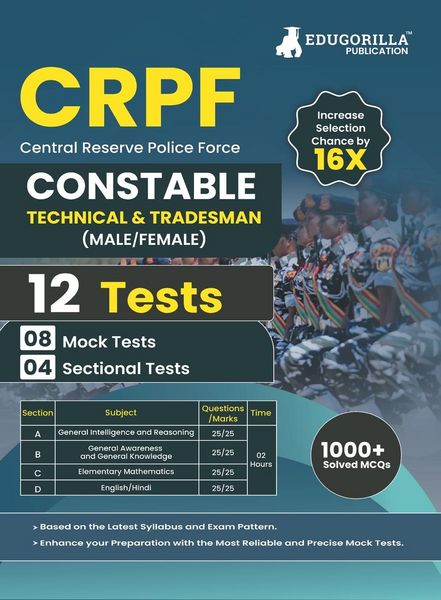 Produktbild: CRPF Constable Technical and Tradesman Exam 2023 (English Edition) - 8 Full Length Mock Tests and 4 Sectional Tests with Free Access to Online Tests