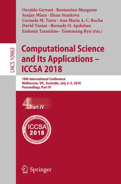 Produktbild: Computational Science and Its Applications &ndash; ICCSA 2018