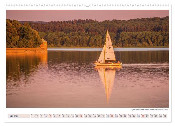 Produktbild: M&ouml;hnesee - das westf&auml;lische Meer (Wandkalender 2026 DIN A2 quer), CALVENDO Monatskalender