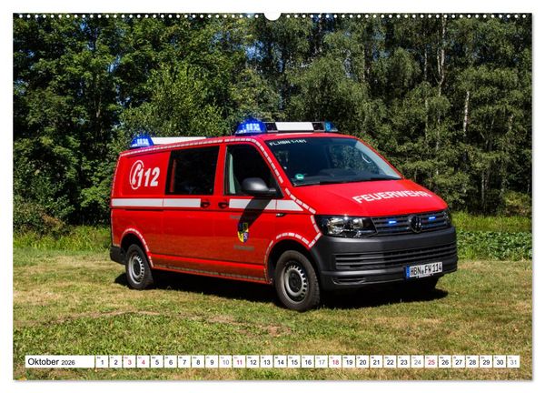 Produktbild: Feuerwehrfahrzeuge (Wandkalender 2026 DIN A2 quer), CALVENDO Monatskalender
