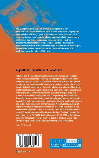 Produktbild: Algorithmic Foundations of Robotics IX