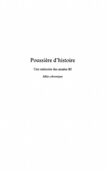 Produktbild: PoussiEre d'histoire - une memoire des annees 80