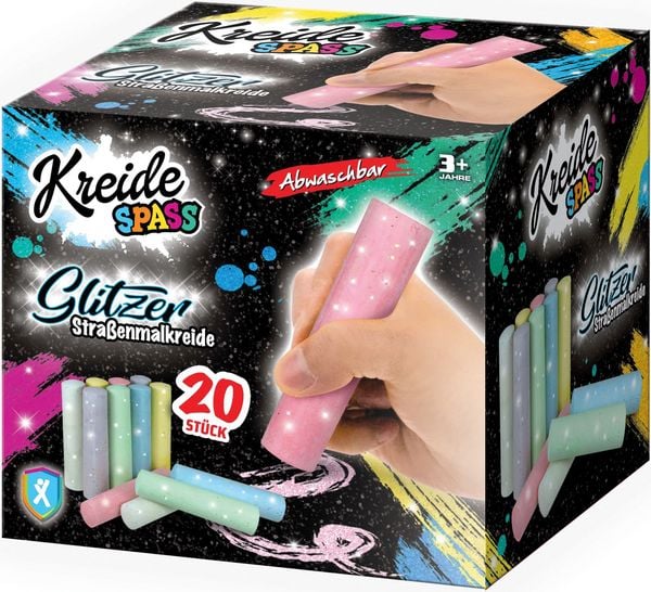 Produktbild: XTREM SPORTS Straßenmalkreiden Glitzer 20 Stück Kartonetui