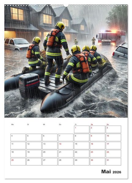 Produktbild: Heldentum im Einsatz - Ein Jahr mit den Lebensrettern (Wandkalender 2026 DIN A2 hoch), CALVENDO Monatskalender