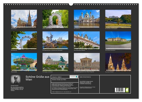 Produktbild: Sch&ouml;ne Gr&uuml;&szlig;e aus Wien (Wandkalender 2026 DIN A2 quer), CALVENDO Monatskalender