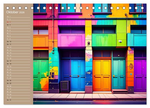 Produktbild: Graffiti im Blick &ndash; Das Jahr in Farben (Tischkalender 2026 DIN A5 quer), CALVENDO Monatskalender