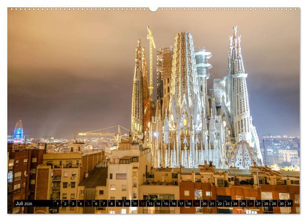 Produktbild: Barcelona - &Uuml;ber den D&auml;chern Kataloniens (Wandkalender 2026 DIN A2 quer), CALVENDO Monatskalender