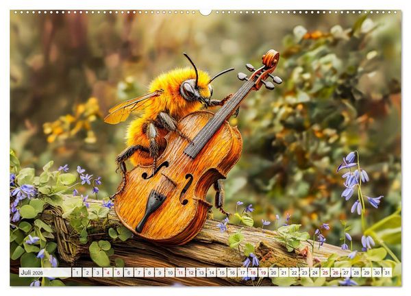 Produktbild: Konzert der Natur - Insekten spielen Musikinstrumente (Wandkalender 2026 DIN A2 quer), CALVENDO Monatskalender
