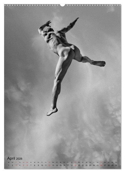 Produktbild: JUMP! ATHLETISCHE M&Auml;NNERAKTE (hochwertiger Premium Wandkalender 2026 DIN A2 hoch), Kunstdruck in Hochglanz