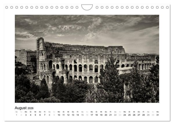 Produktbild: Rom in schwarz - weiss (Wandkalender 2026 DIN A4 quer), CALVENDO Monatskalender