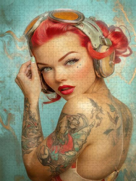 Produktbild: CALVENDO Puzzle Pin-up Girls | 1000 Teile Lege-Gr&ouml;&szlig;e 64x48cm Foto-Puzzle f&uuml;r gl&uuml;ckliche Stunden