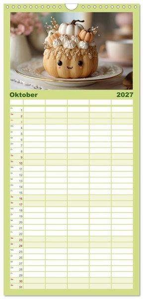 Produktbild: Familienplaner 2027 - Kawaii-Gl&uuml;cksmomente mit 5 Spalten (Wandkalender, 21 x 45 cm) CALVENDO