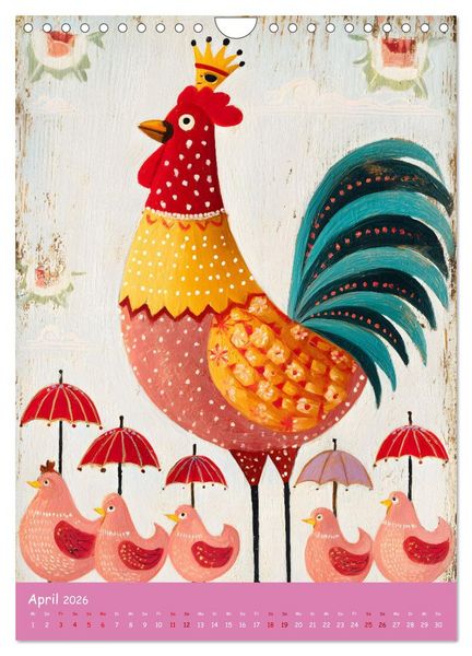 Produktbild: Folk Art Seasons (Wandkalender 2026 DIN A4 hoch), CALVENDO Monatskalender