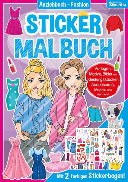Sticker Malbuch - Fashion / Mädchen, Geheftet von , Media Verlagsgesellschaft