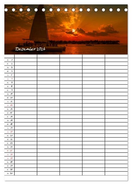 Produktbild: Idyllisches Florida / Familienplaner (Tischkalender 2026 DIN A5 hoch), CALVENDO Monatskalender