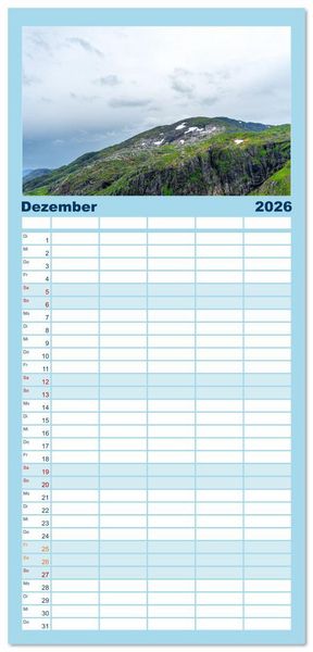 Produktbild: Familienplaner 2026 - Norwegen aus dem Hubschrauber - Luftaufnahmen und Panorama mit 5 Spalten (Wandkalender, 21 x 45 cm) CALVENDO