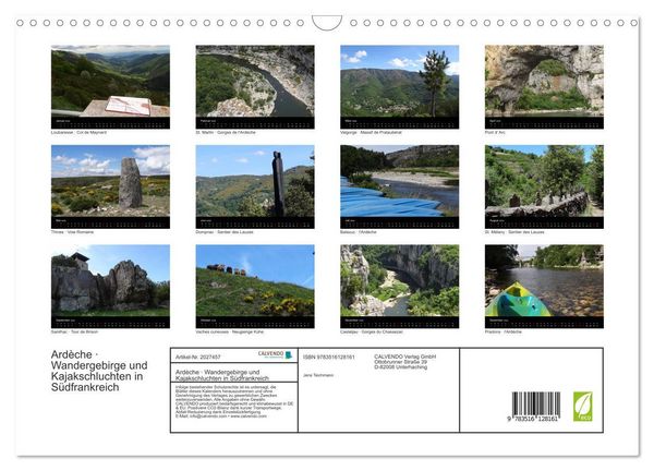 Produktbild: Ard&egrave;che &middot; Wandergebirge und Kajakschluchten in S&uuml;dfrankreich (Wandkalender 2026 DIN A3 quer), CALVENDO Monatskalender