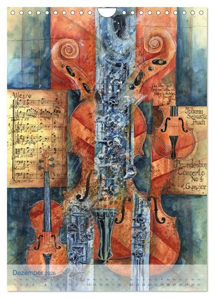 Produktbild: MUSIK Impressionen (Wandkalender 2026 DIN A4 hoch), CALVENDO Monatskalender