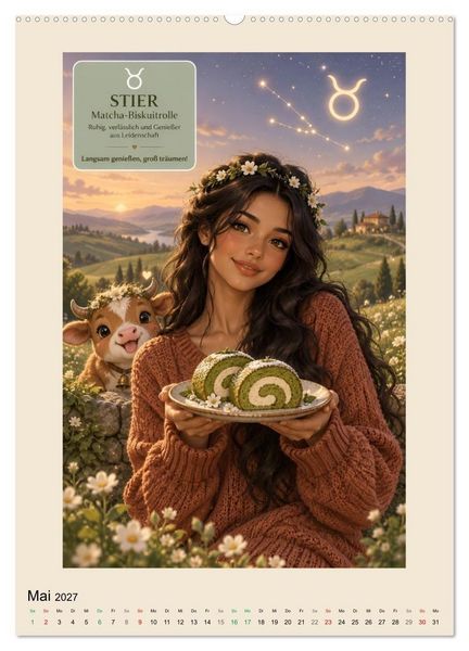 Produktbild: Was dein Sternzeichen nascht (hochwertiger Premium Wandkalender 2027 DIN A2 hoch), Kunstdruck in Hochglanz