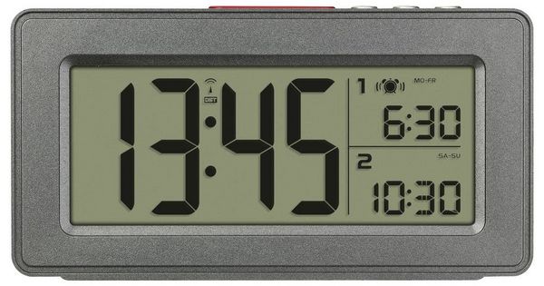 Produktbild: TFA Dostmann 60.2563.10 Funk Wecker Anthrazit Alarmzeiten 2