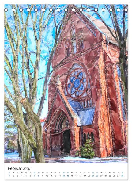Produktbild: Rathenow - Illustrationen der Havel-Stadt (Tischkalender 2026 DIN A5 hoch), CALVENDO Monatskalender