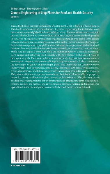 Produktbild: Genetic Engineering of Crop Plants for Food and Health Security