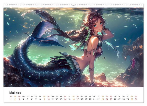 Produktbild: Meerjungfrauen - geheimnisvolle Sch&ouml;nheiten des Meeres (Wandkalender 2026 DIN A2 quer), CALVENDO Monatskalender