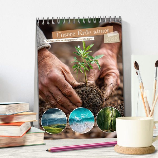 Produktbild: Unsere Erde atmet (Tischkalender 2026 DIN A5 hoch), CALVENDO Monatskalender