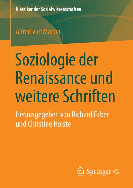 Produktbild: Soziologie der Renaissance und weitere Schriften