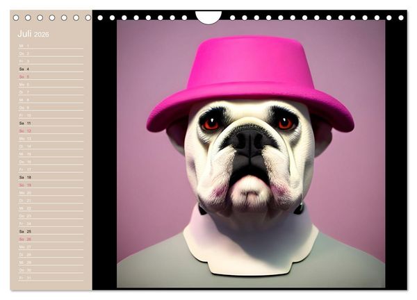 Produktbild: Graphic PoP Art Bulldogge (Wandkalender 2026 DIN A4 quer), CALVENDO Monatskalender