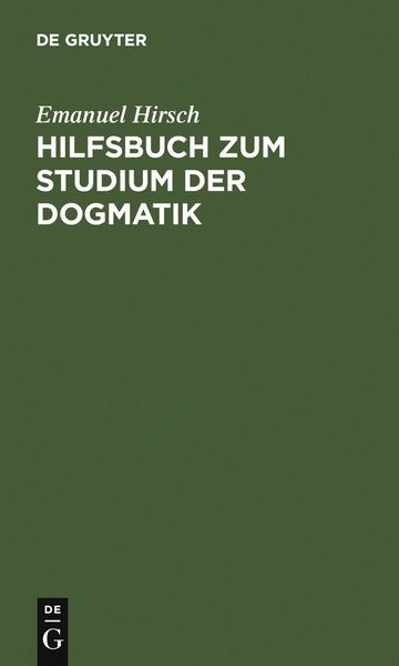 Produktbild: Hilfsbuch zum Studium der Dogmatik