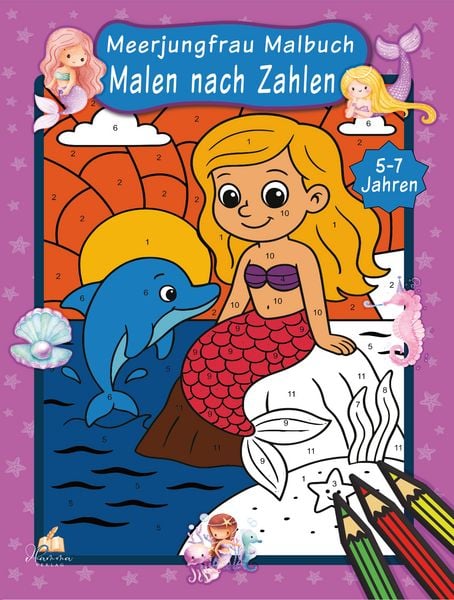 Produktbild: Malen nach Zahlen Meerjungfrau Malbuch f&uuml;r Kinder ab 5&ndash;7 Jahren