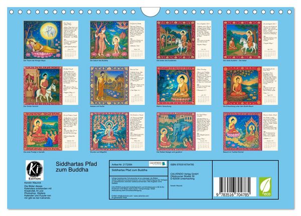 Produktbild: Siddhartas Pfad zum Buddha (Wandkalender 2026 DIN A4 quer), CALVENDO Monatskalender