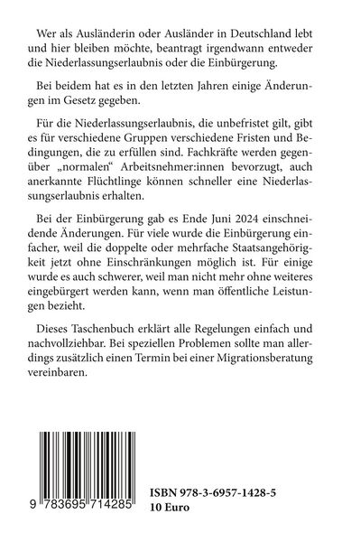 Produktbild: Niederlassungserlaubnis und Einb&uuml;rgerung