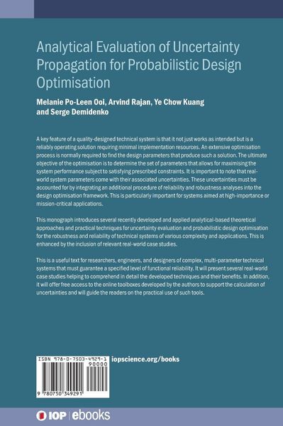 Produktbild: Analytical Evaluation of Uncertainty Propagation for Probabilistic Design Optimisation