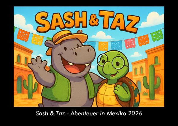 Produktbild: Sash & Taz - Abenteuer in Mexiko 2026 Fotokalender DIN A3