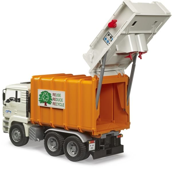 Produktbild: Bruder MAN TGA Hecklader M&uuml;ll-LKW Fertigmodell Baufahrzeug Modell