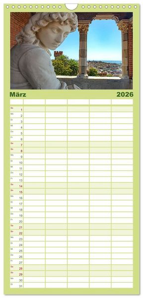 Produktbild: Familienplaner 2026 - Die zeitlose Sch&ouml;nheit von Genua mit 5 Spalten (Wandkalender, 21 x 45 cm) CALVENDO