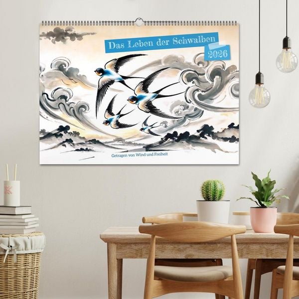 Produktbild: Das Leben der Schwalben - Getragen von Wind und Freiheit (Wandkalender 2026 DIN A2 quer), CALVENDO Monatskalender