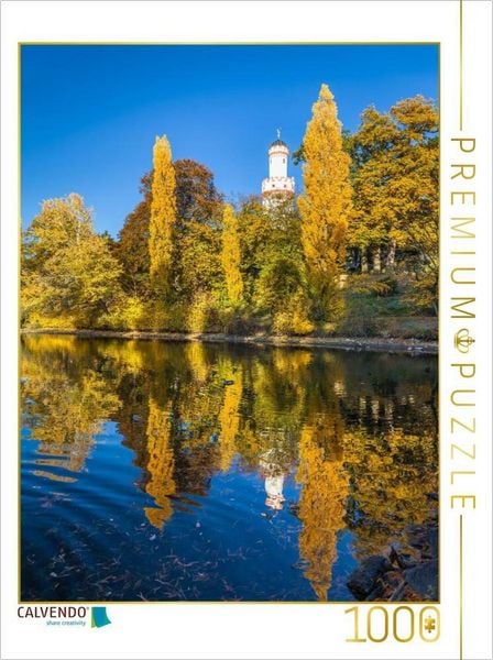 CALVENDO Puzzle Schlosspark von Bad Homburg mit weißem Turm, Hessen | 1000 Teile Lege-Größe 64 × 48 cm Foto-Puzzle für glückliche Stunden