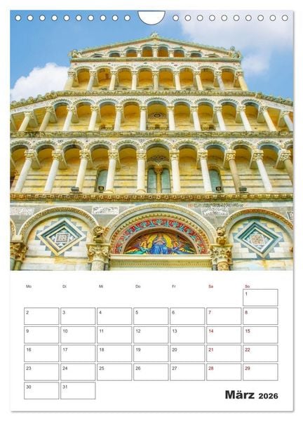 Produktbild: Pisa - Reiseplaner (Wandkalender 2026 DIN A4 hoch), CALVENDO Monatskalender