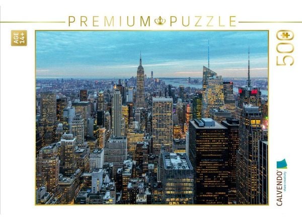 CALVENDO Puzzle Top of the Rock, Aussicht am Abend vom Rockefeller Center | 500 Teile Lege-Größe 48 × 36 cm Foto-Puzzle für Erwachsene