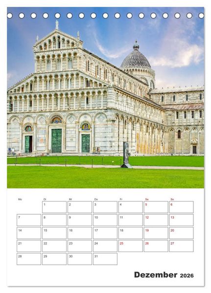 Produktbild: Pisa - Reiseplaner (Tischkalender 2026 DIN A5 hoch), CALVENDO Monatskalender