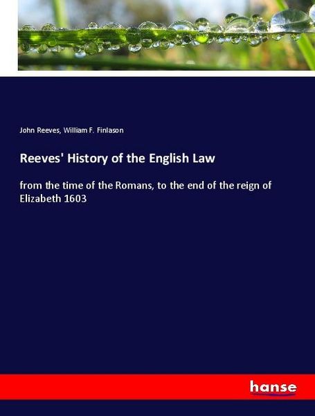Produktbild: Reeves' History of the English Law