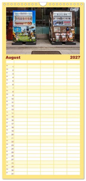Produktbild: Familienplaner 2027 - Tokios bunte Automatenwelt mit 5 Spalten (Wandkalender, 21 x 45 cm) CALVENDO